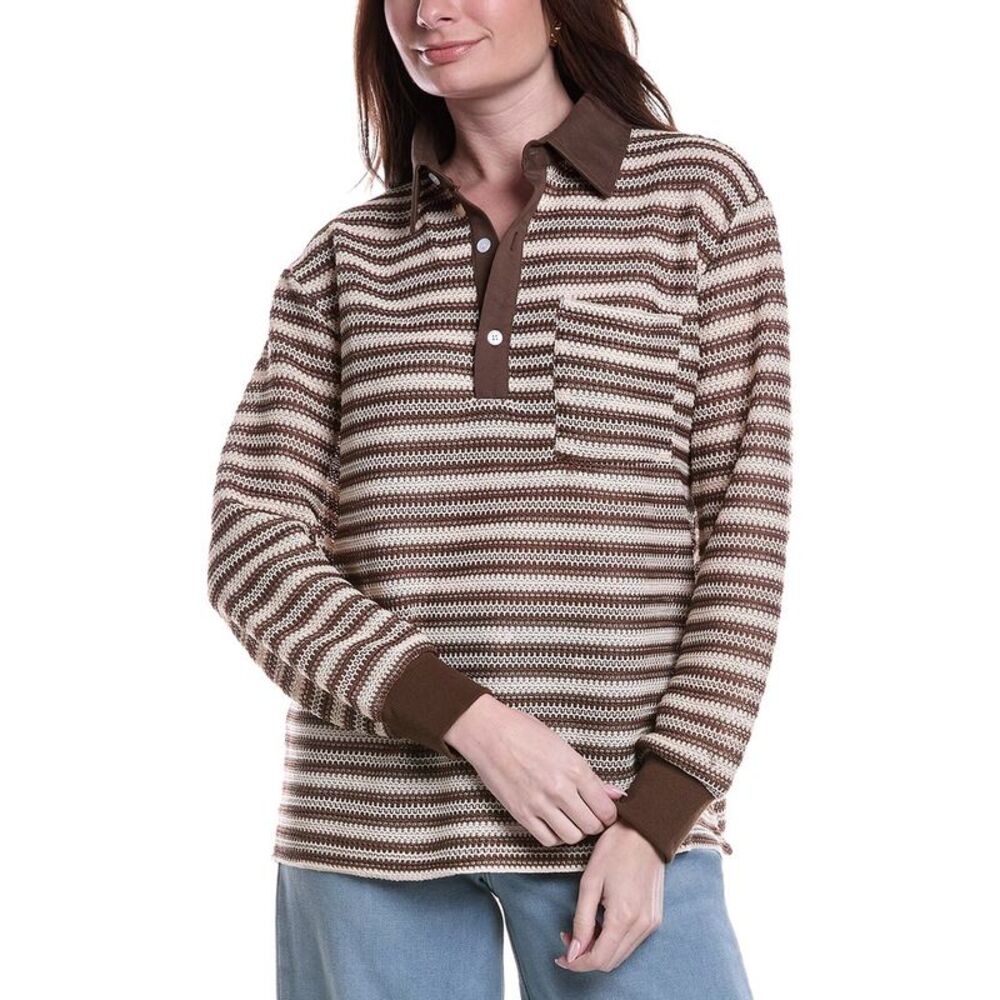 Serenette Womens  Polo Sweater, Tan